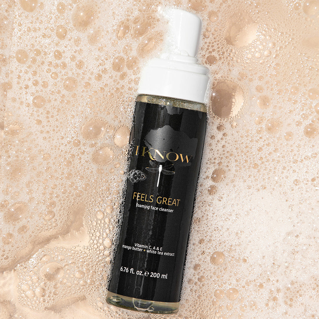 IKNOW_Feels_Great_Foaming_Face_Cleanser_Black_owned_Skincare_VitaminsCAE_Mango_Butter_White_Tea